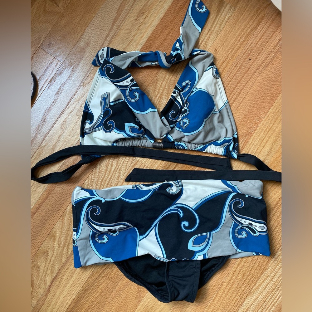 Blue Paisley Bikini (size small)